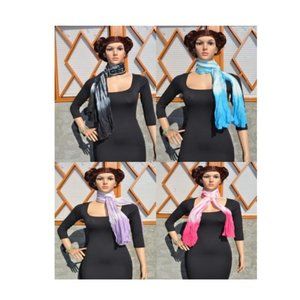 4 X$10 Tie Dye Scarf for Women Lightweight Scarf Shawl Linen Scarves
